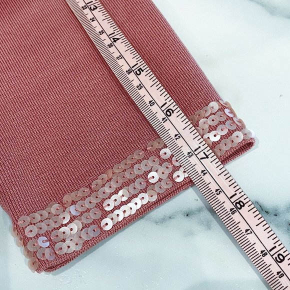 Kate Hill dusty rose sequin trim silk cardigan - Picture 13 of 13